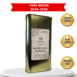 2025-2026 Sezonu Olgun Hasat Natürel Sızma Zeytinyağı 1 LT Teneke