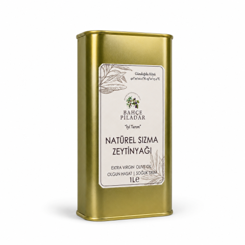1 Litre BEYAZ YENİ Olgun Hasat Natürel Sızma Zeytinyağı 1 Lt Teneke
