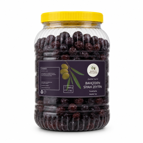 2 kg 1 no BEYAZ Gurme Serisi – Yuvarlama Siyah Zeytin 1 No (200-220 Dane) 1900 gr